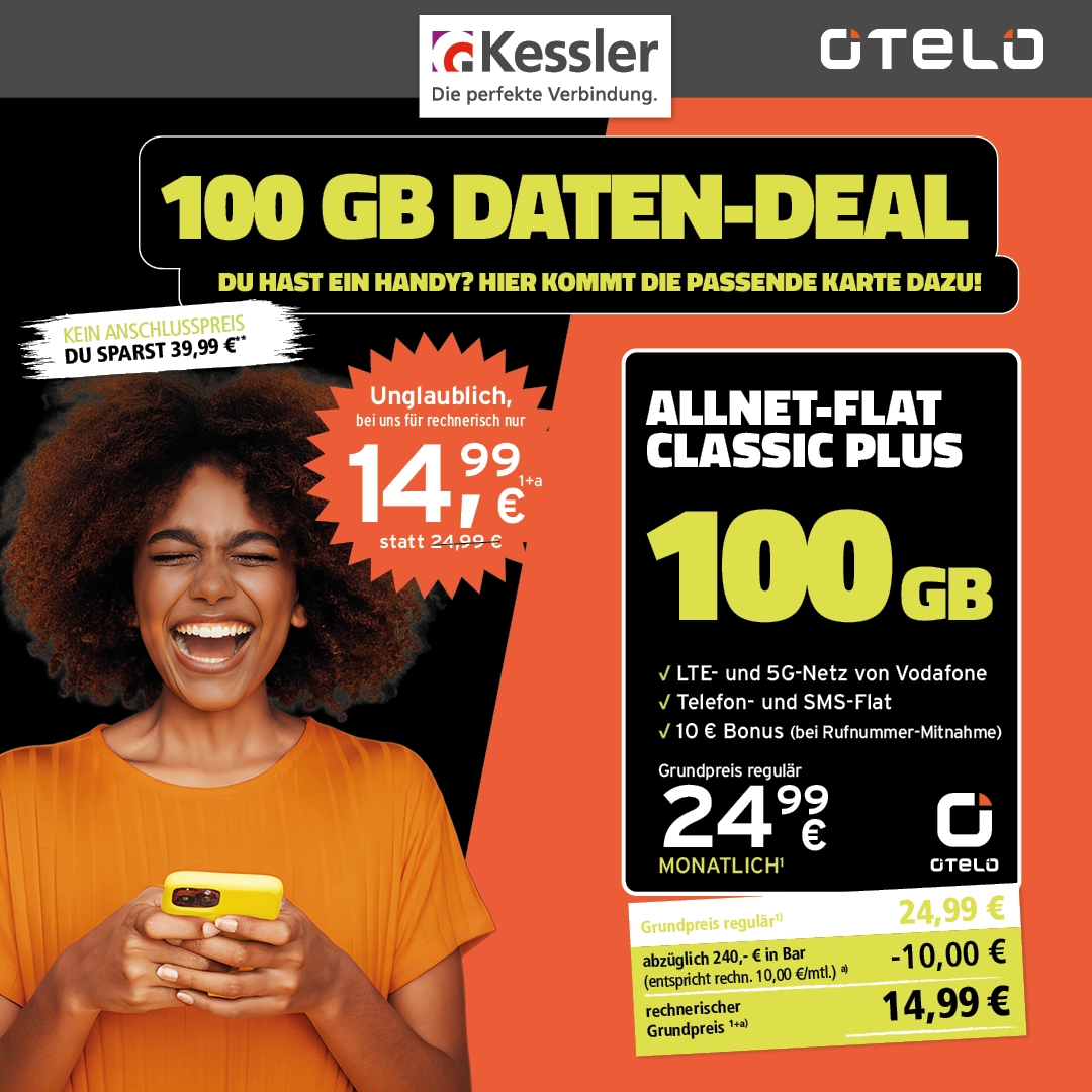 OTELO Daten-Deal = 100GB für 14,99€