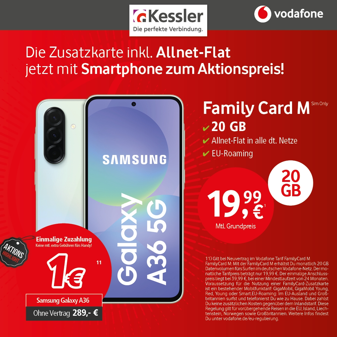 Vodafone FamilyCard M m. Samsung A36 5G
