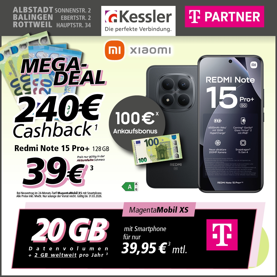 MagentaMobil XS mit Xiaomi Note 15 Pro+