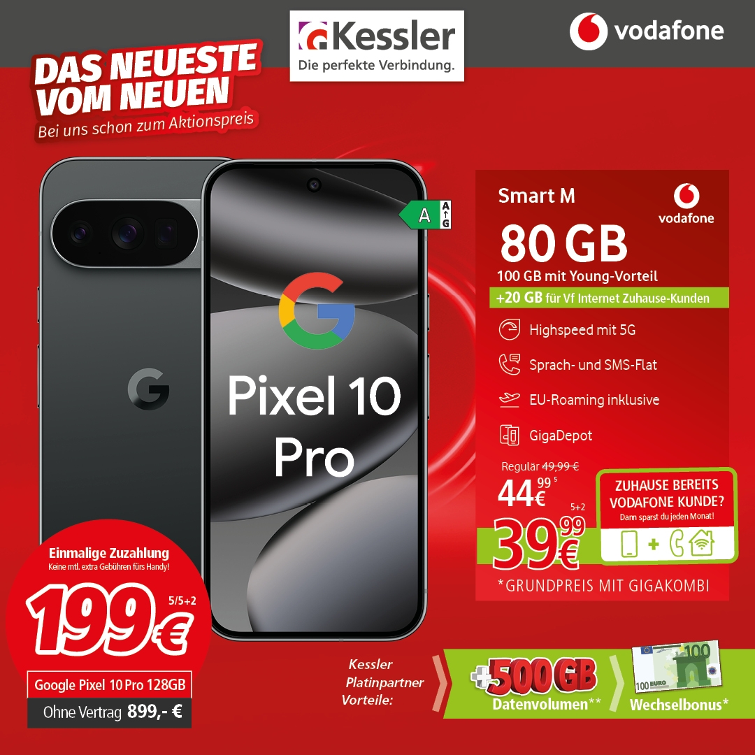 Vodafone Smart M mit Google Pixel 10 Pro