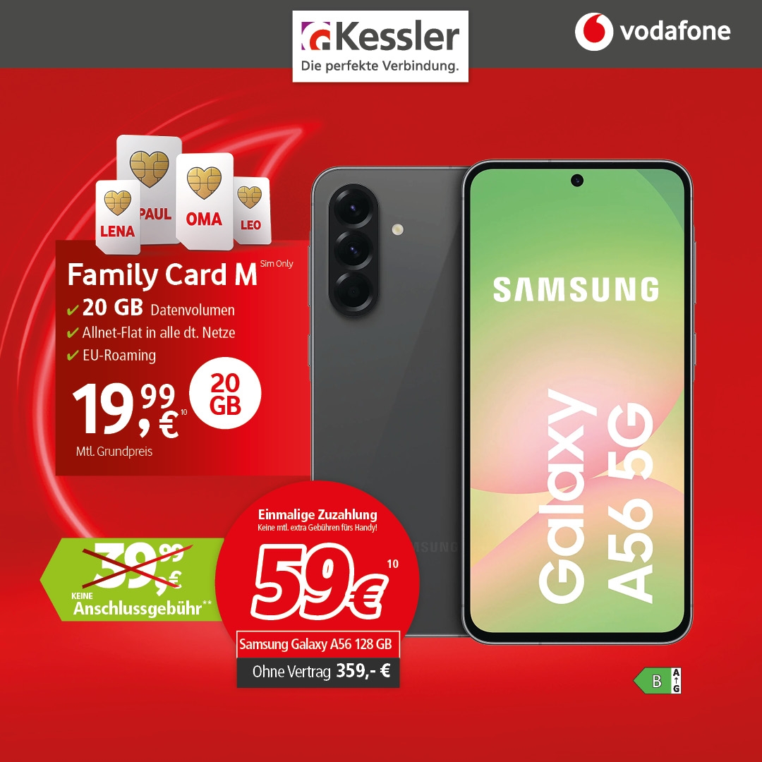 Vodafone FamilyCard M m. Samsung A56 5G
