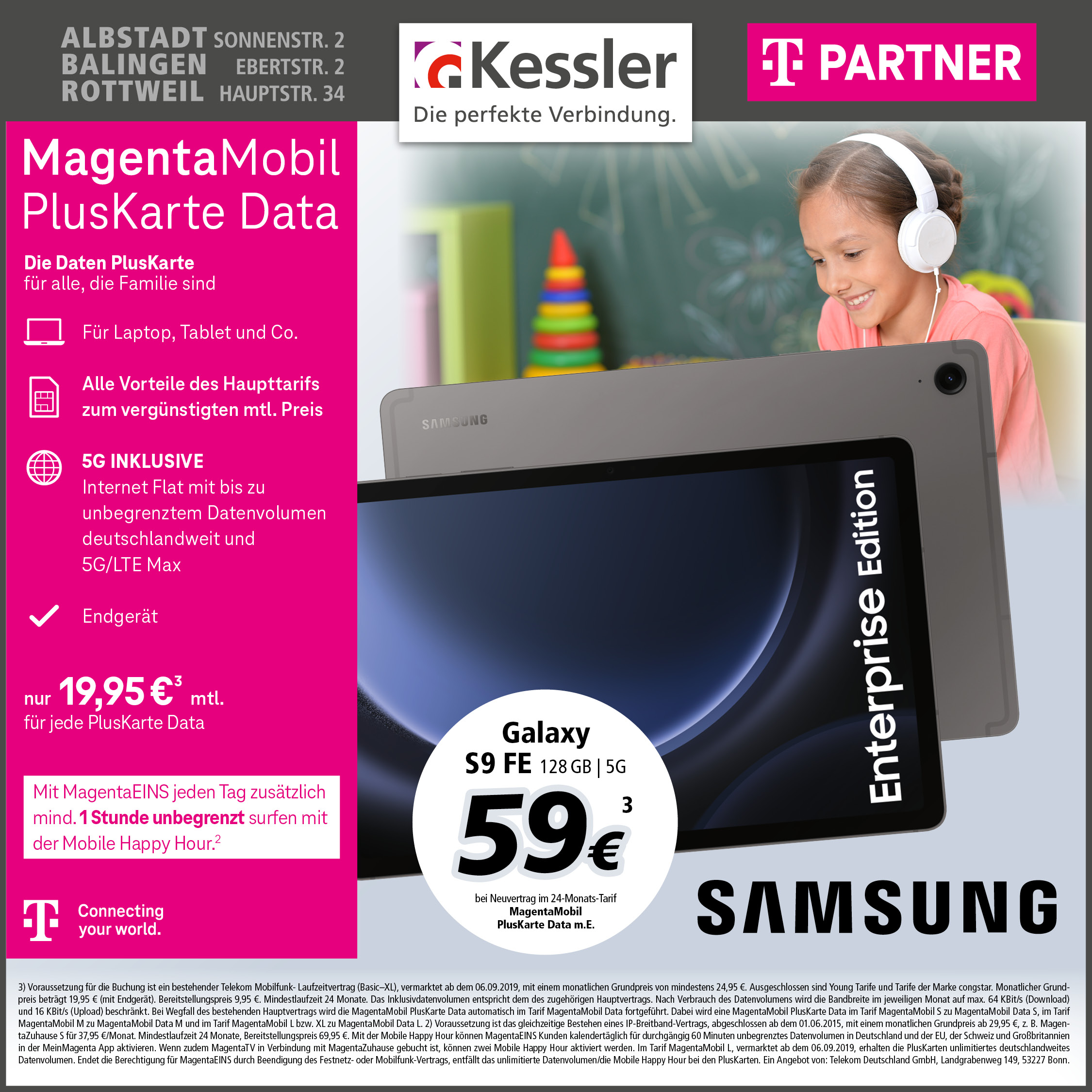 MagentaMobil PlusKarte mit Galaxy Tab S9 FE 5G