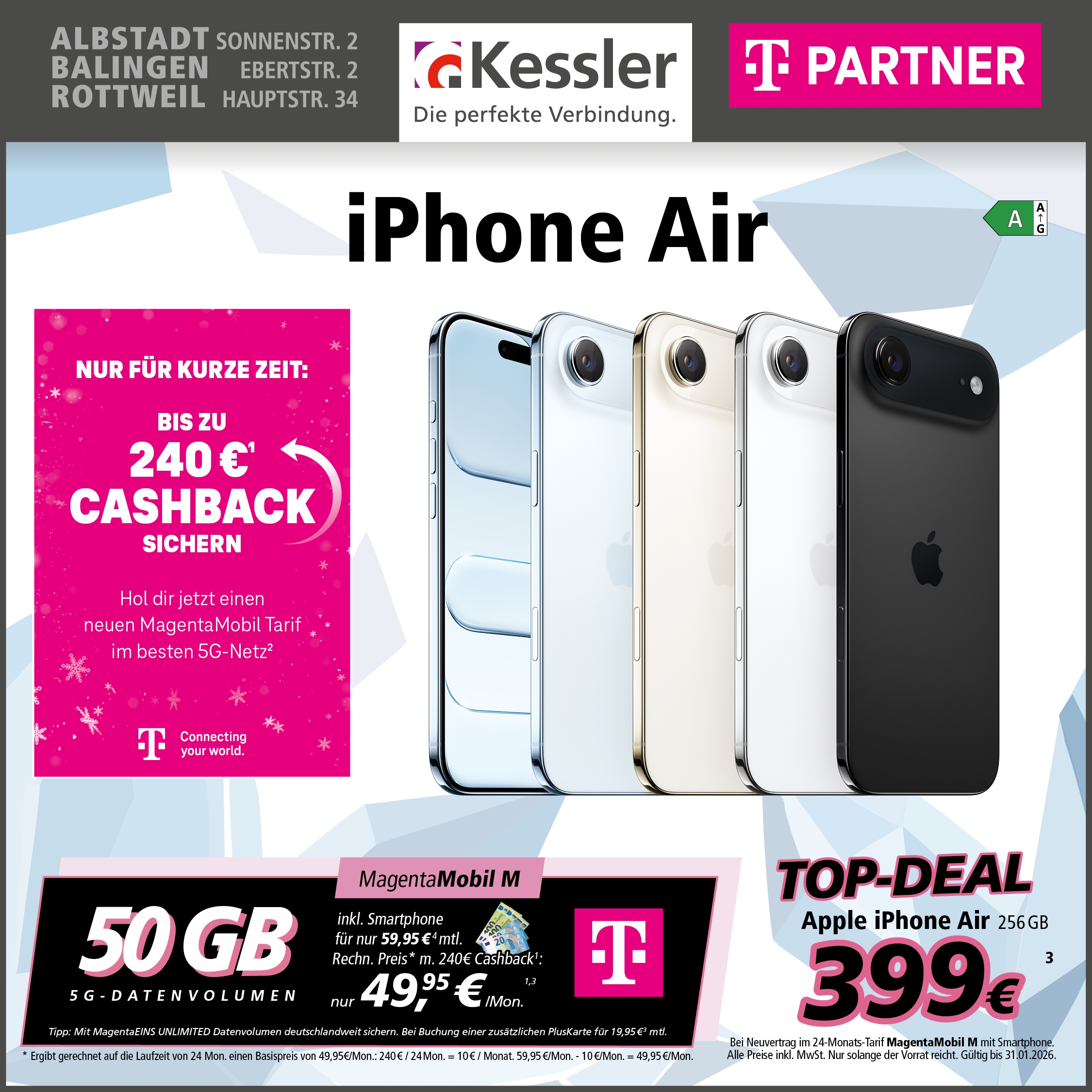 MagentaMobil M und IPhone Air 256GB