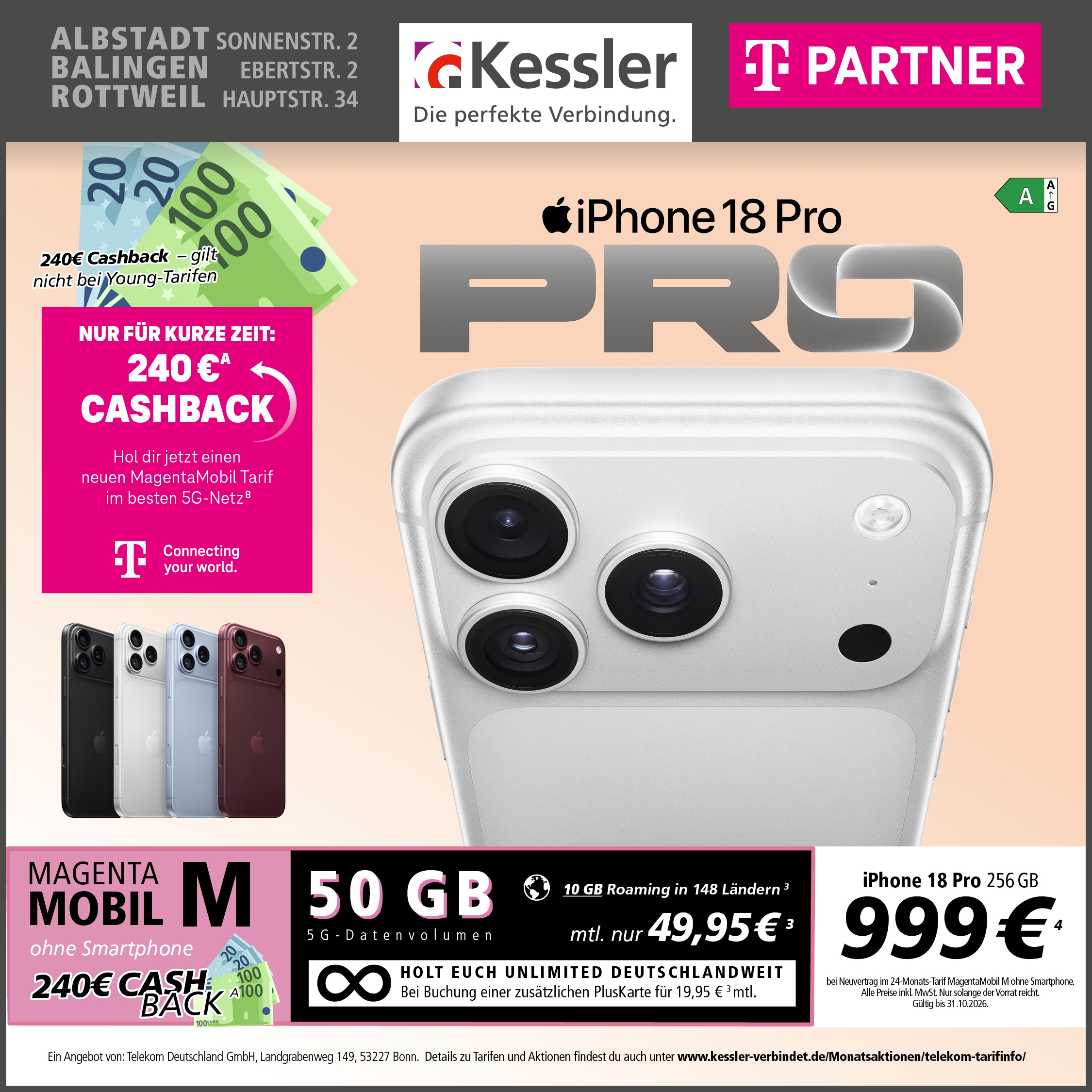MagentaMobil M mit iPhone 18 Pro 256GB