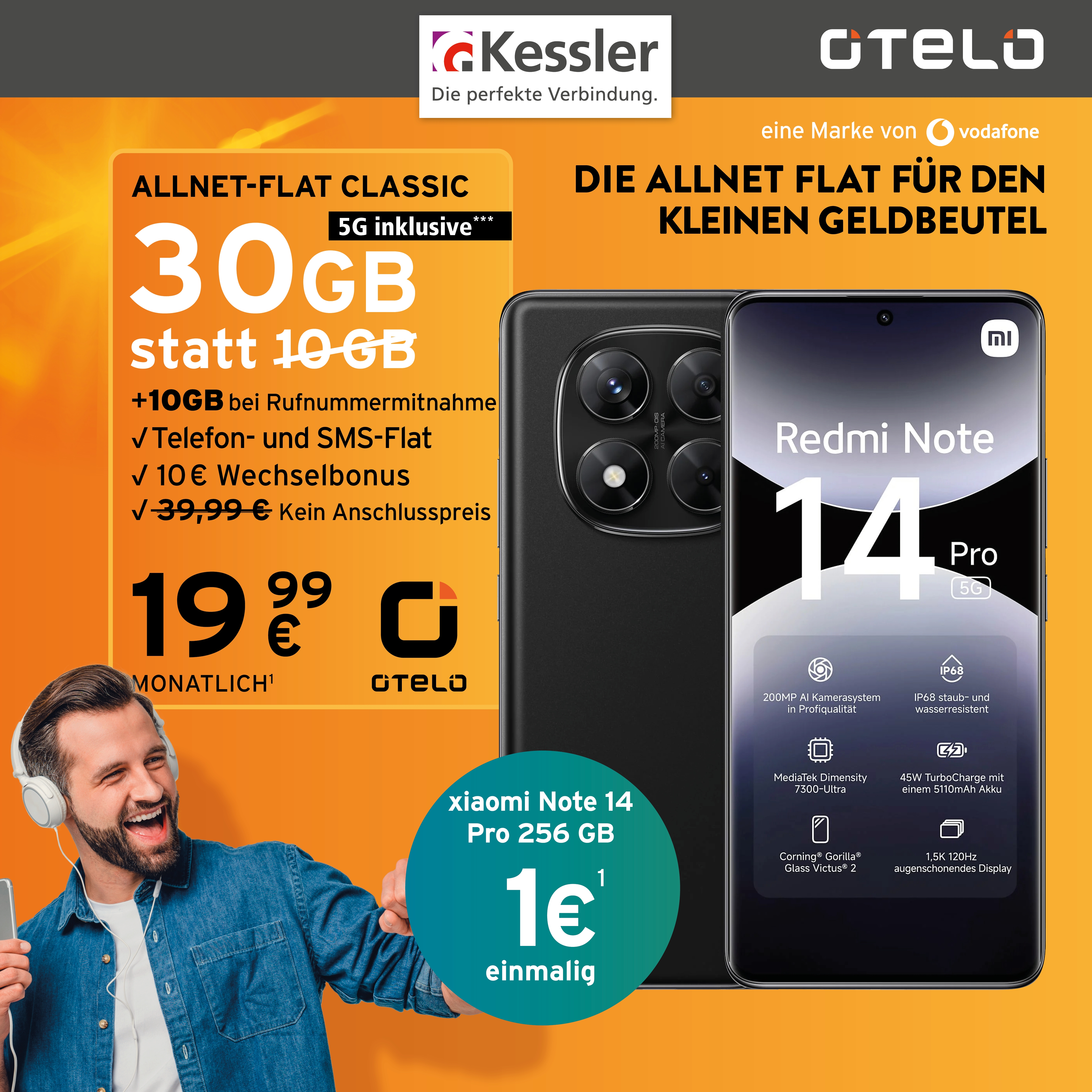 OTELO Classic mit Xiaomi Note 14 Pro 256GB