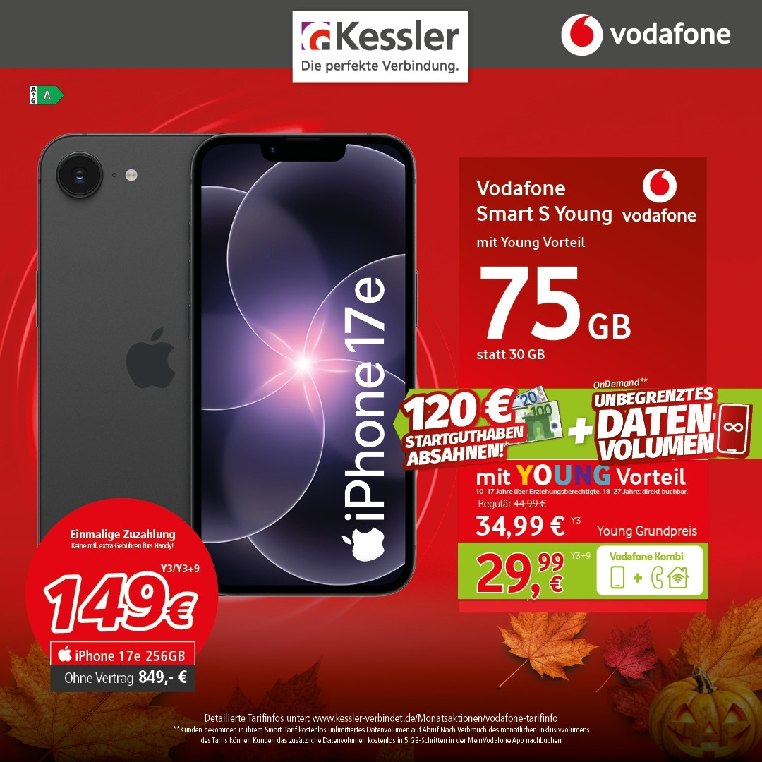 Vodafone Smart S Young mit Apple iPhone 17e