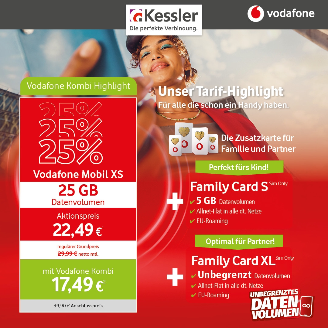 Vodafone Mobil XS mit Family Angebot