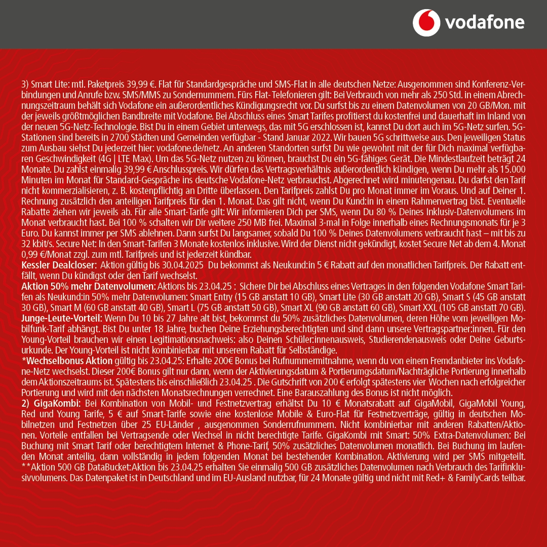 Vodafone Smart Lite mit Samsung Galaxy S24 FE 128G