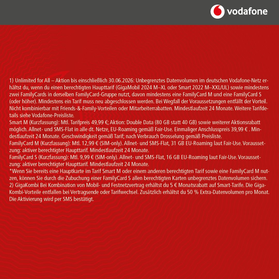 Bestandskunden Deal! Unlimitierte Daten für alle