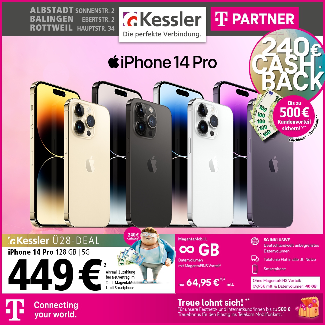 Magenta Mobil L +Cashback m. iPhone 14 Pro