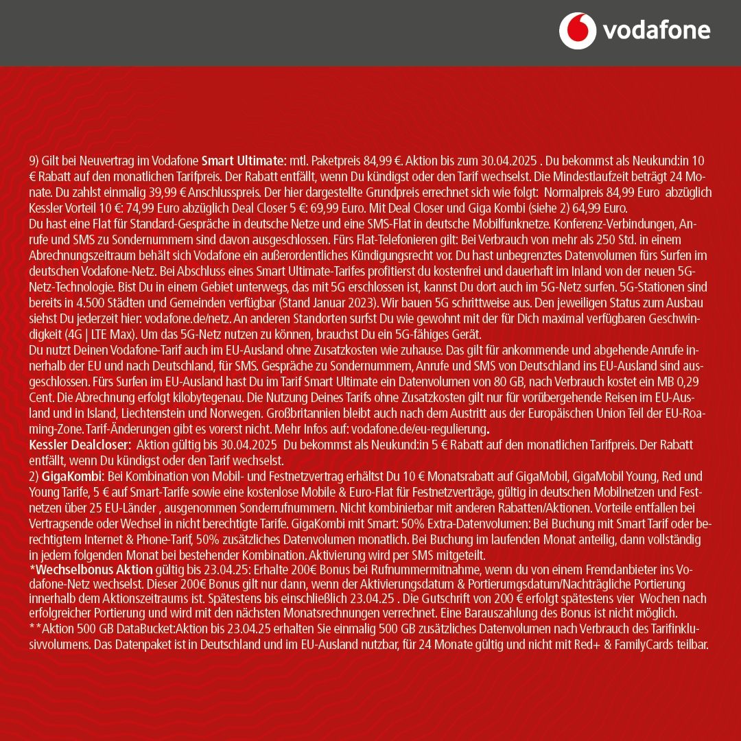 Vodafone Smart Ultimate mit IPhone 16 Pro Max