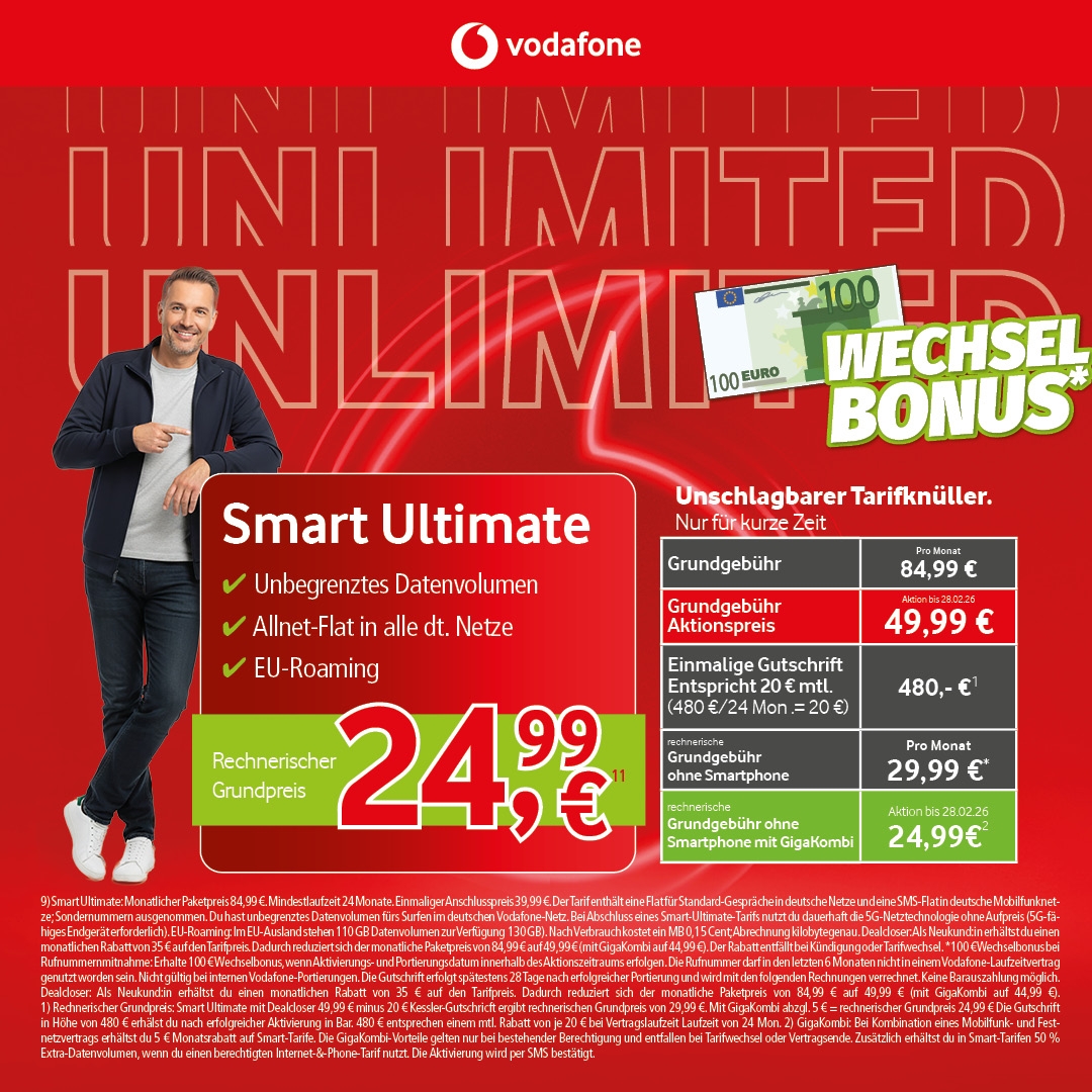 Smart Ultimate SIMonly Aktion - Unlimited Daten