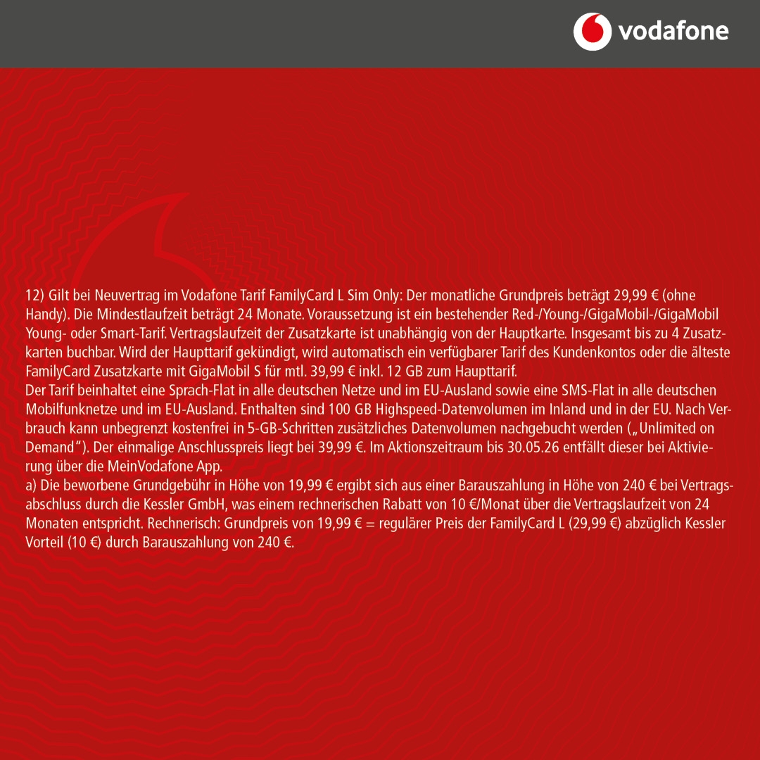 Vodafone Family Card L Unlimited