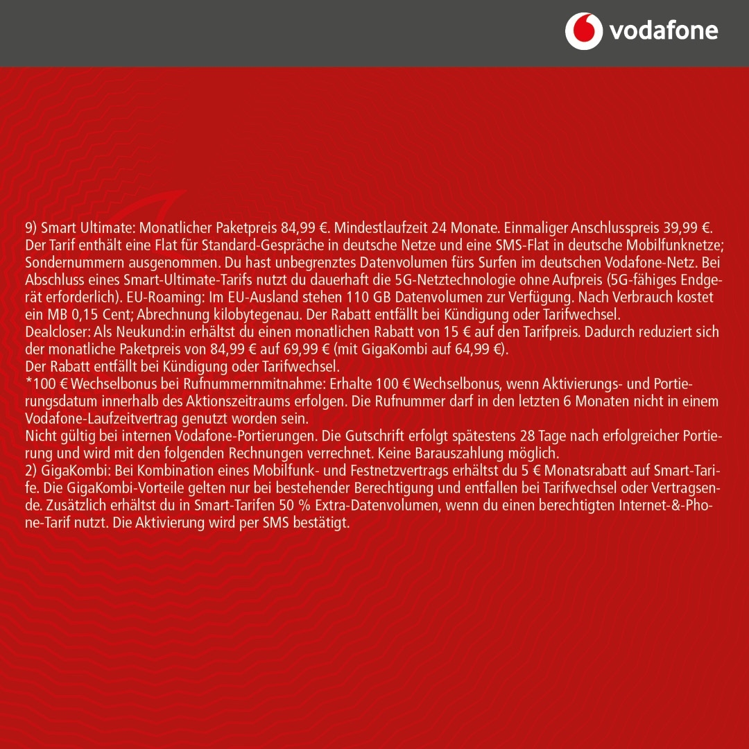 Vodafone Smart Ultimate mit IPhone 17 Pro Max