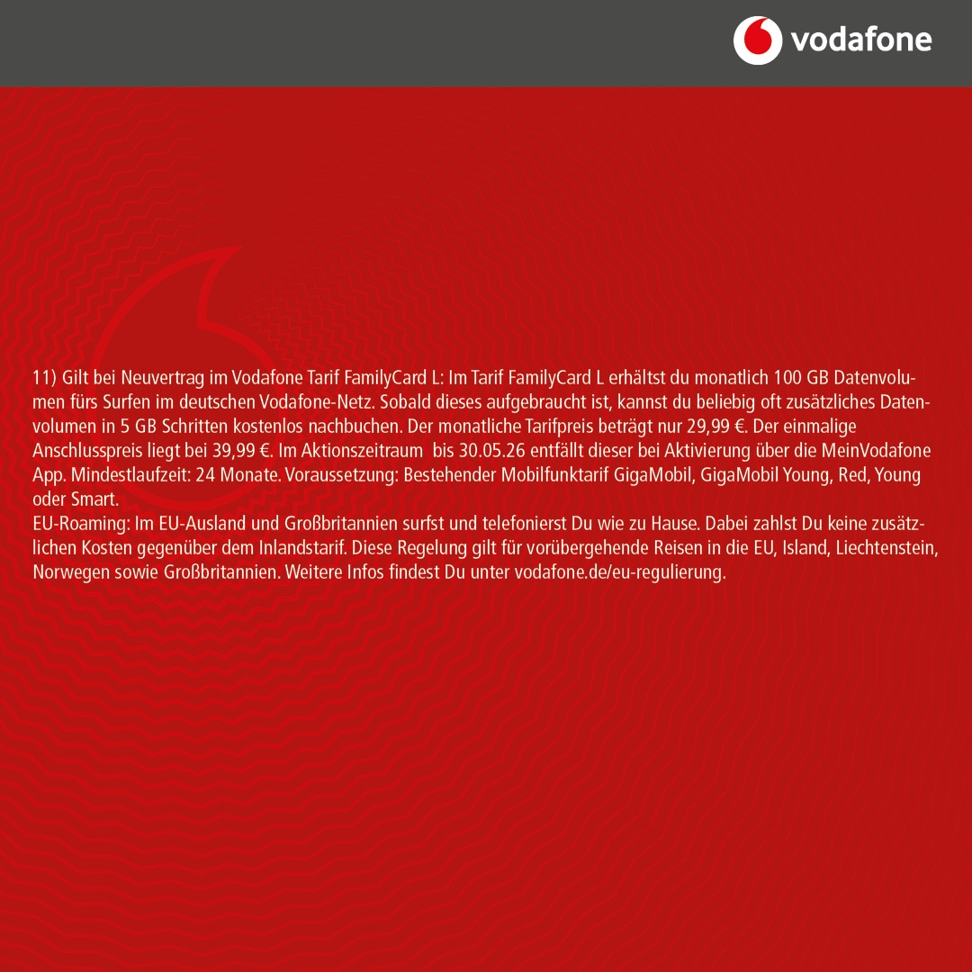 Vodafone FamilyCard L mit Apple iPhone 15 128GB