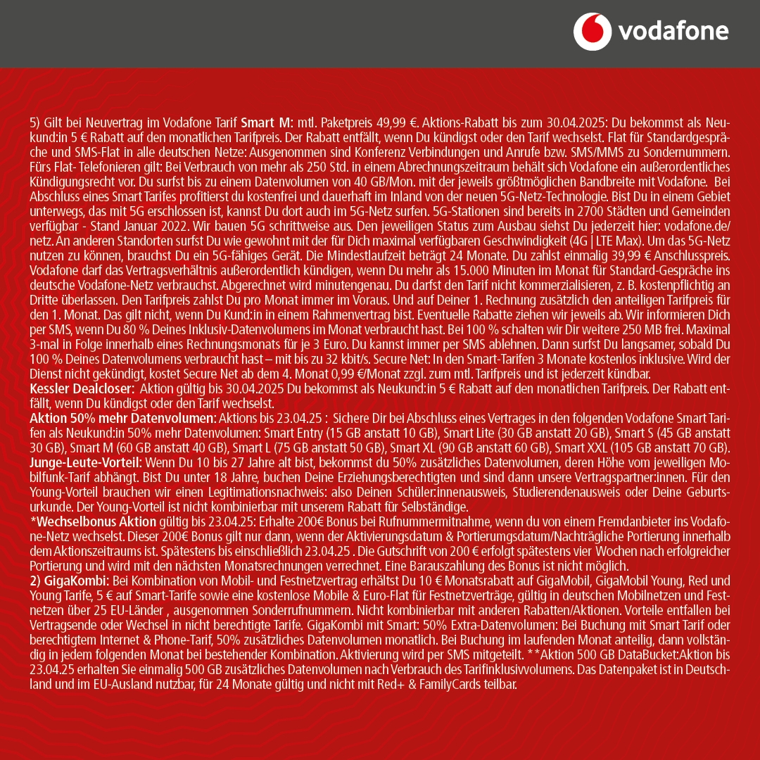 Vodafone Smart M mit Samsung Galaxy S24 Ultra