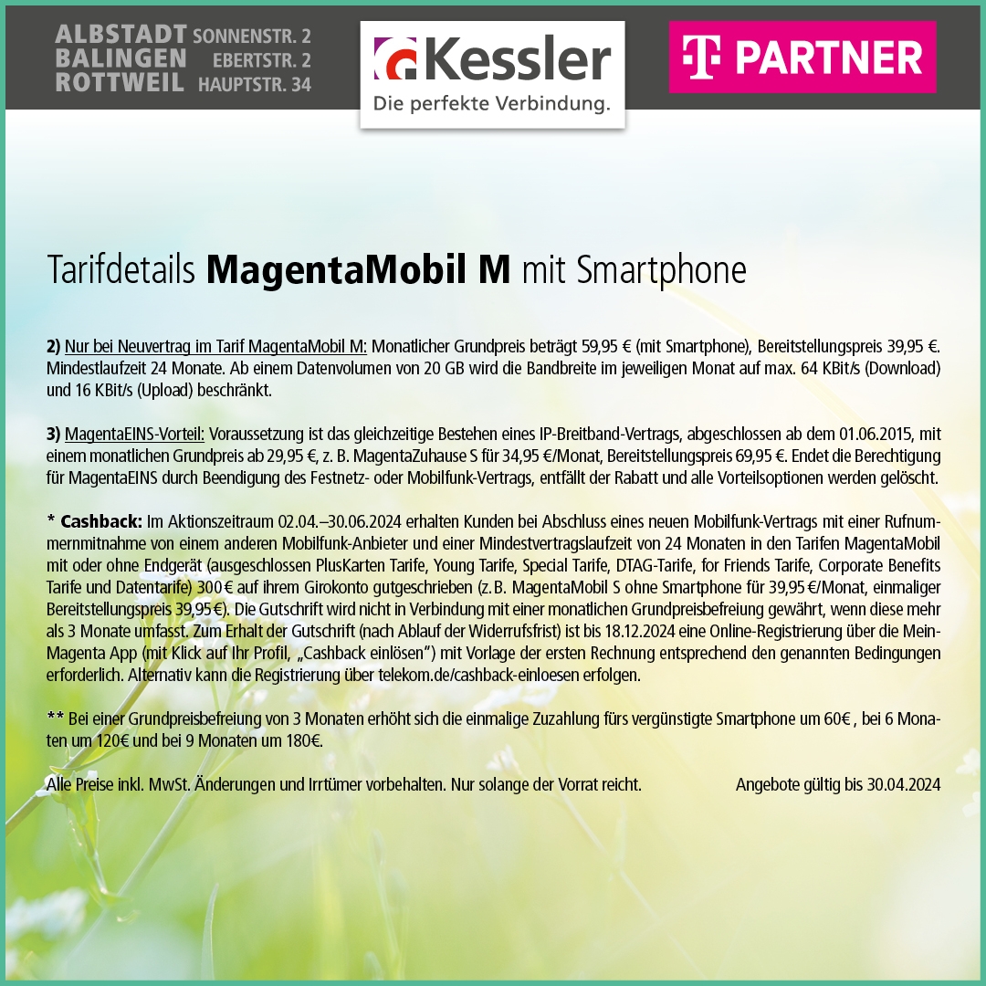 MagentaMobil M mit Galaxy S24 Cashback