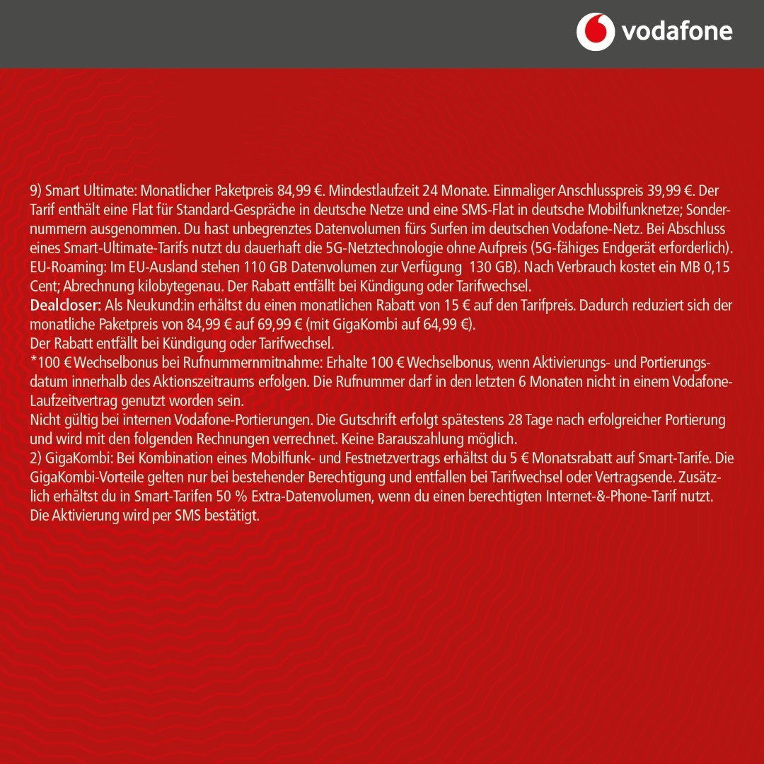 Vodafone Smart Ultimate mit IPhone 17 Pro