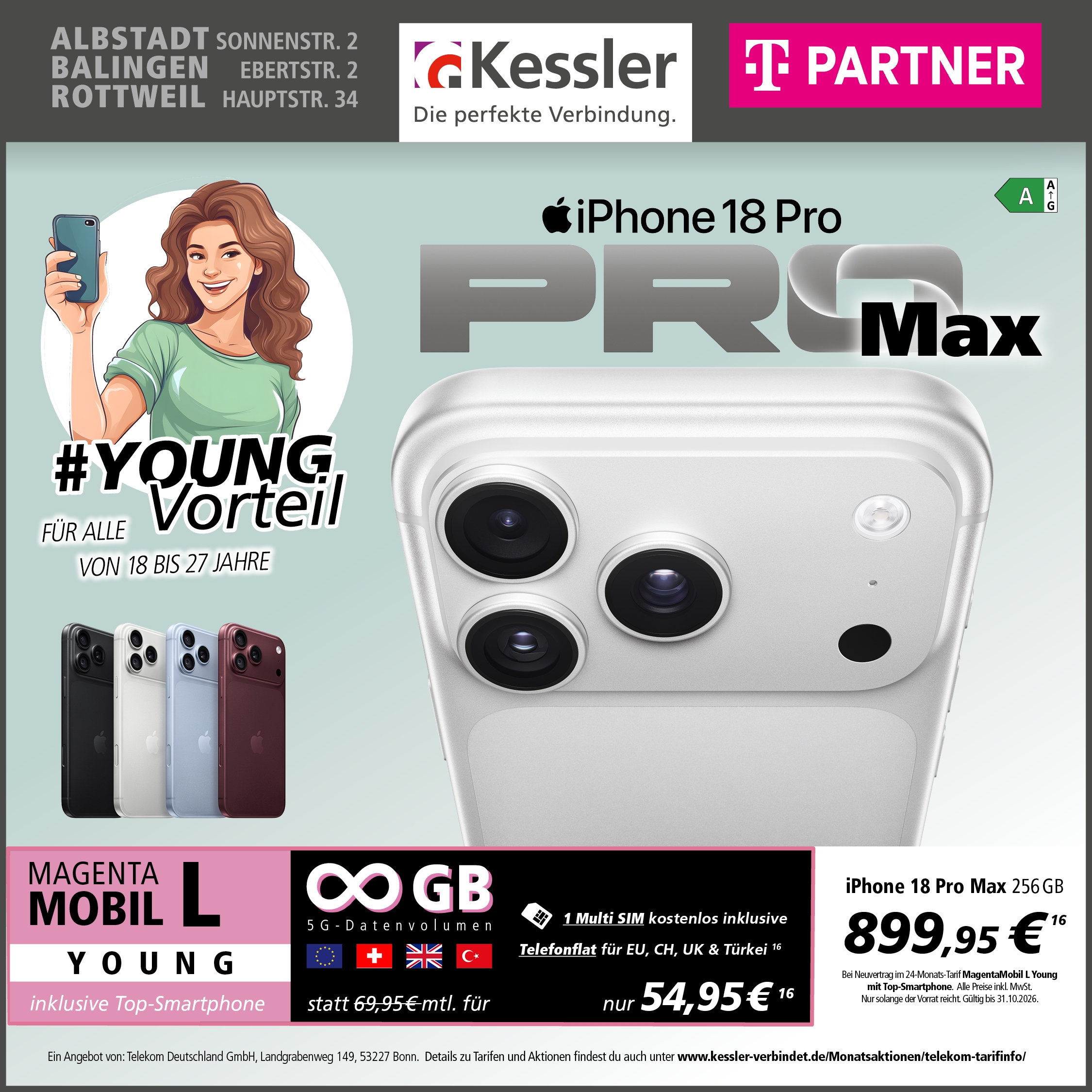 MagentaMobil L Young mit iPhone 18 Pro Max 256GB