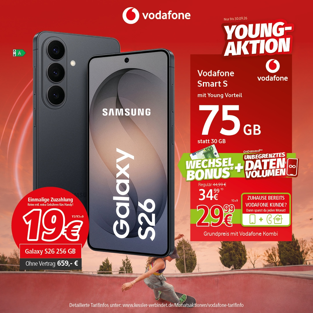 Vodafone Smart S Young m. Samsung S26 256GB