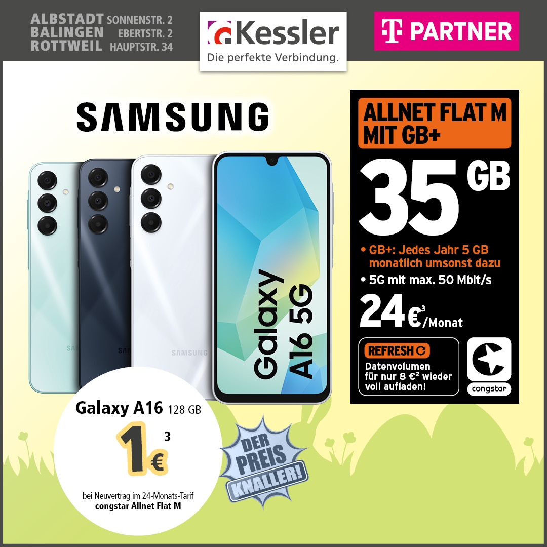 Congstar Allnet M mit Samsung A16 5G