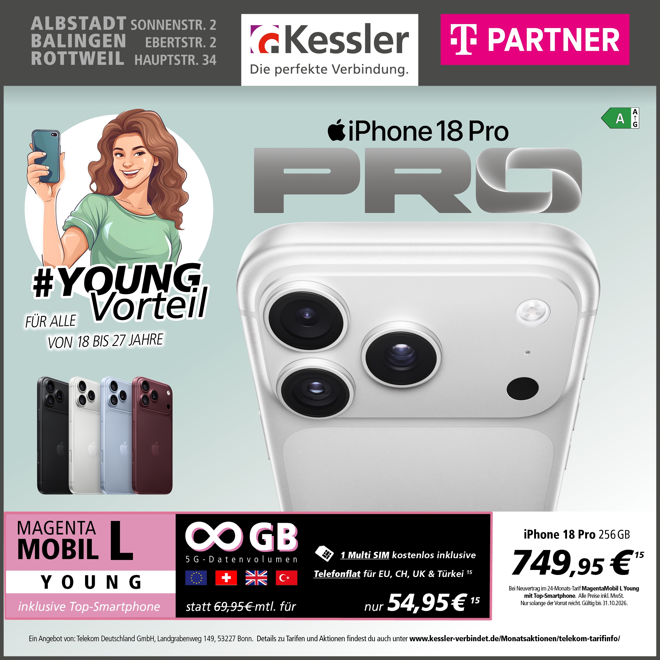 MagentaMobil L Young mit iPhone 18 Pro 256GB