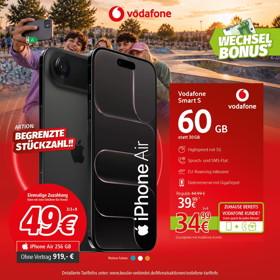 Vodafone Smart S mit Apple iPhone Air 256GB