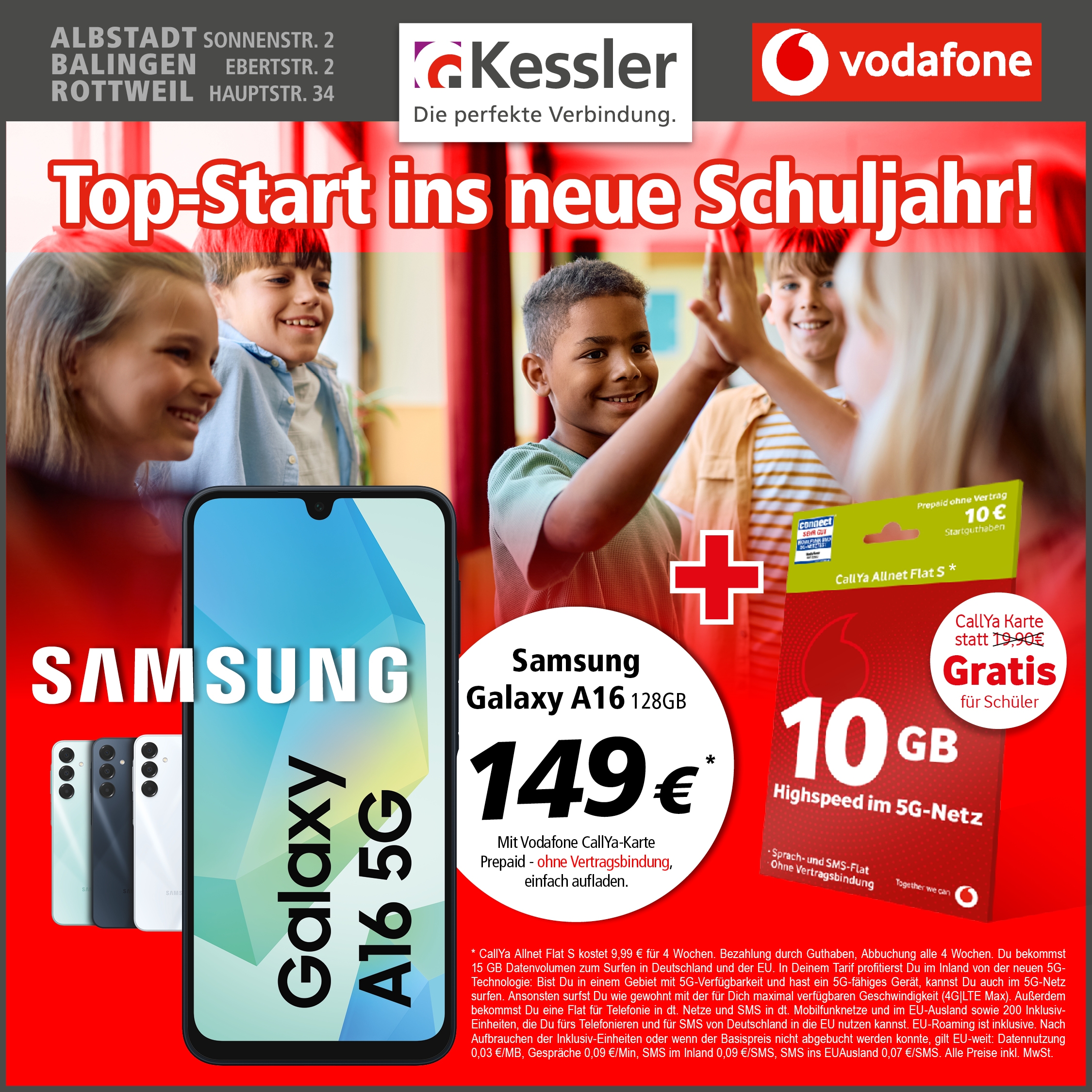 Vodafone CallYa S mit Galaxy A16 128GB
