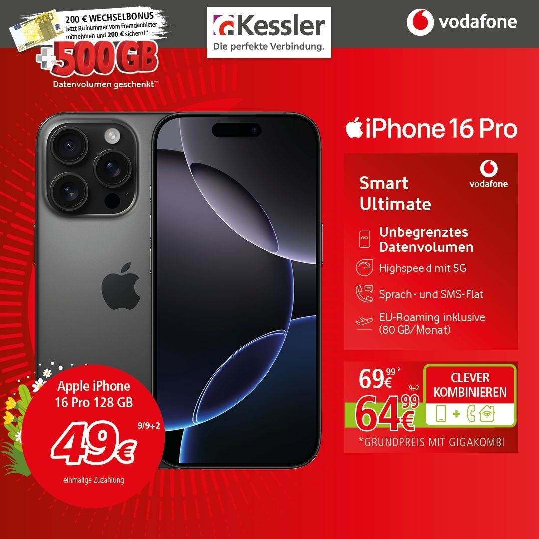 Vodafone Smart Ultimate mit IPhone 16 Pro