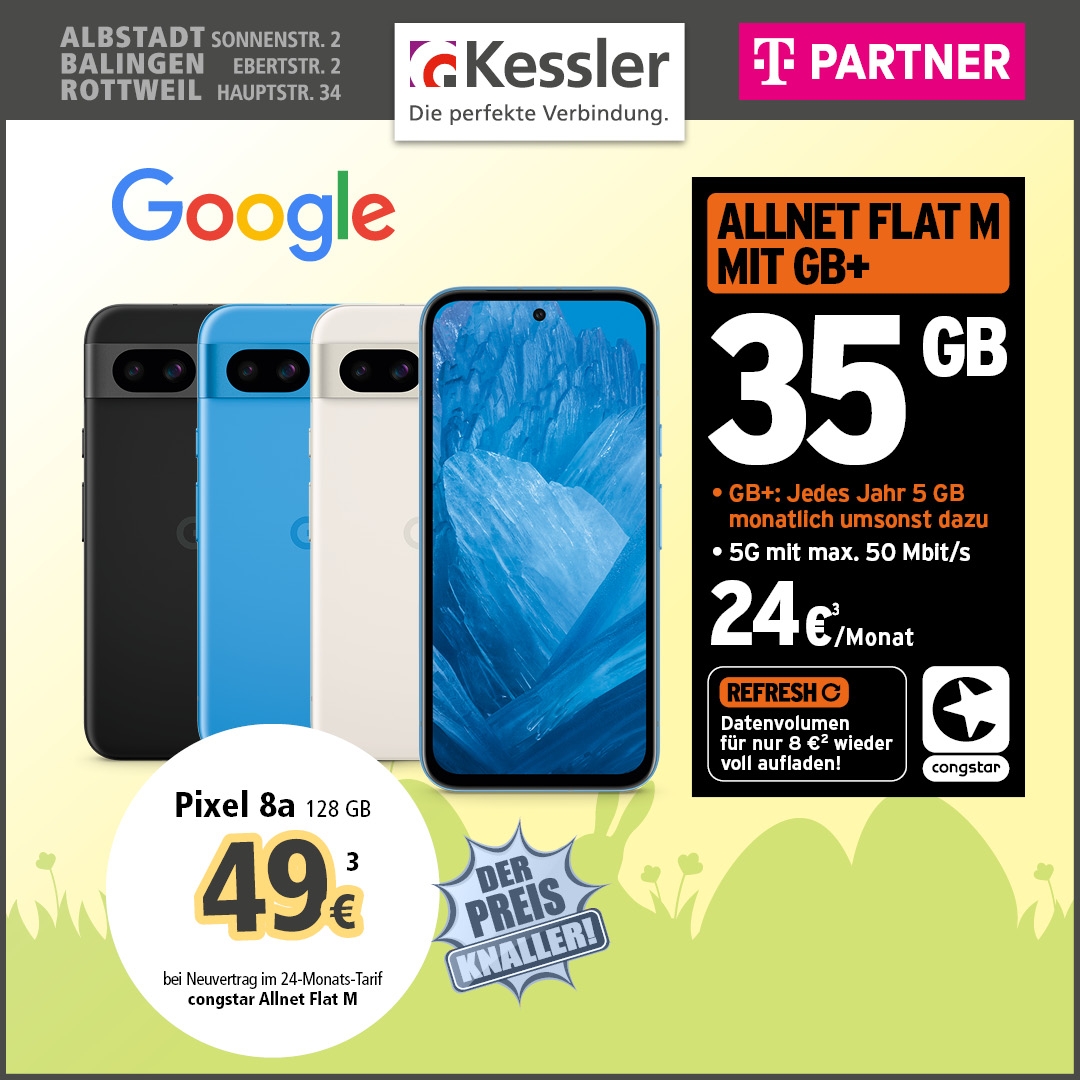 Congstar Allnet M mit GB+ und Google Pixel 8a