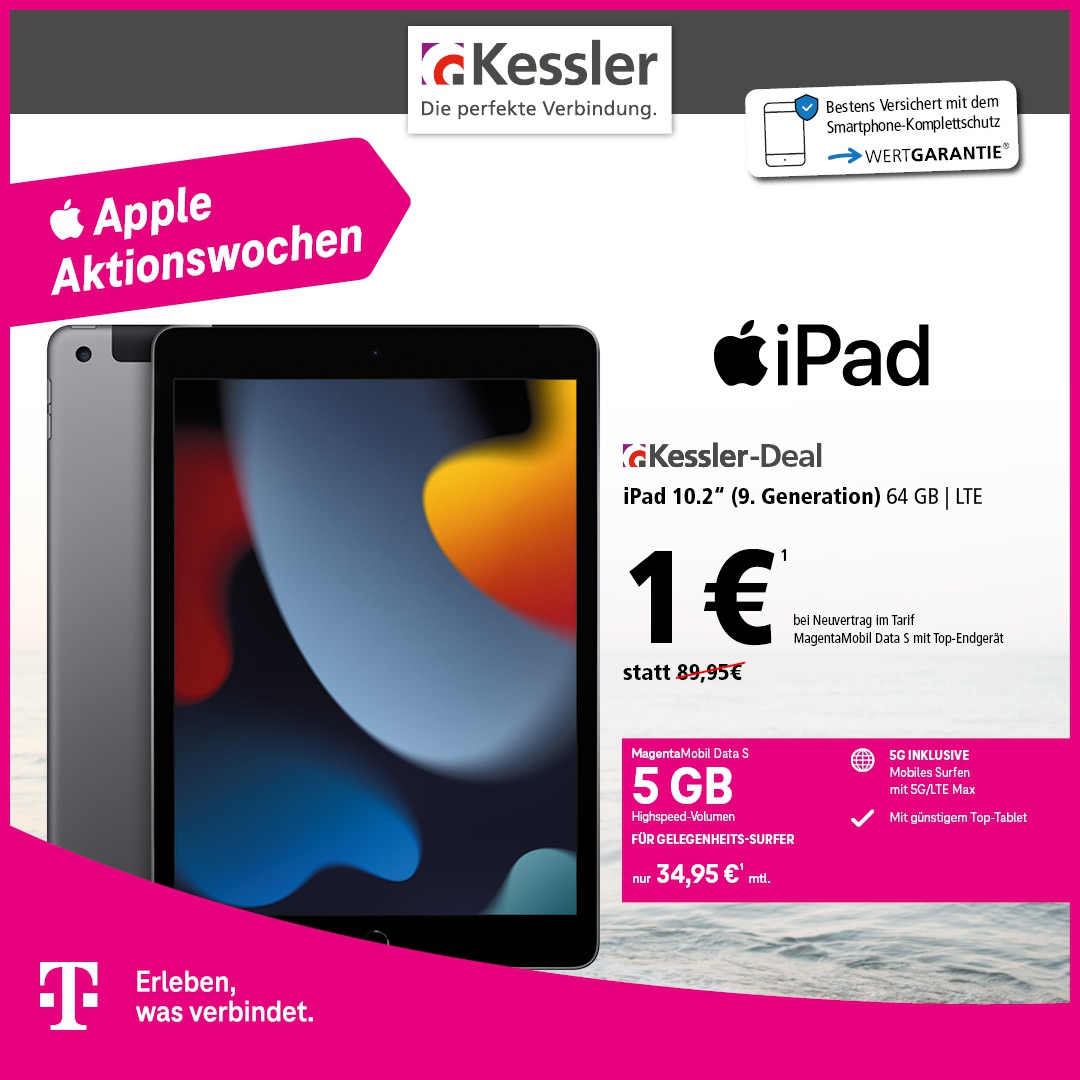 Apple IPad 9. Gen 64GB mit MagentaMobil Data S