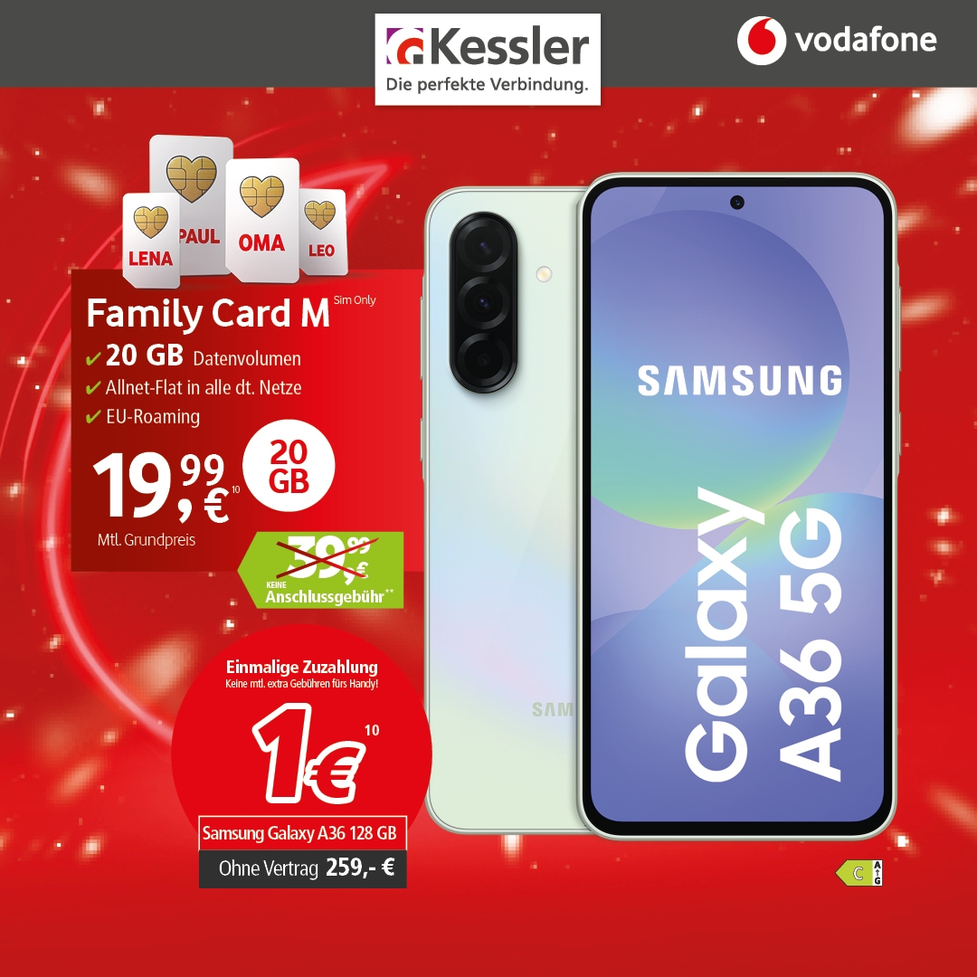 Vodafone Family Card M mit Galaxy A36 5G 128GB