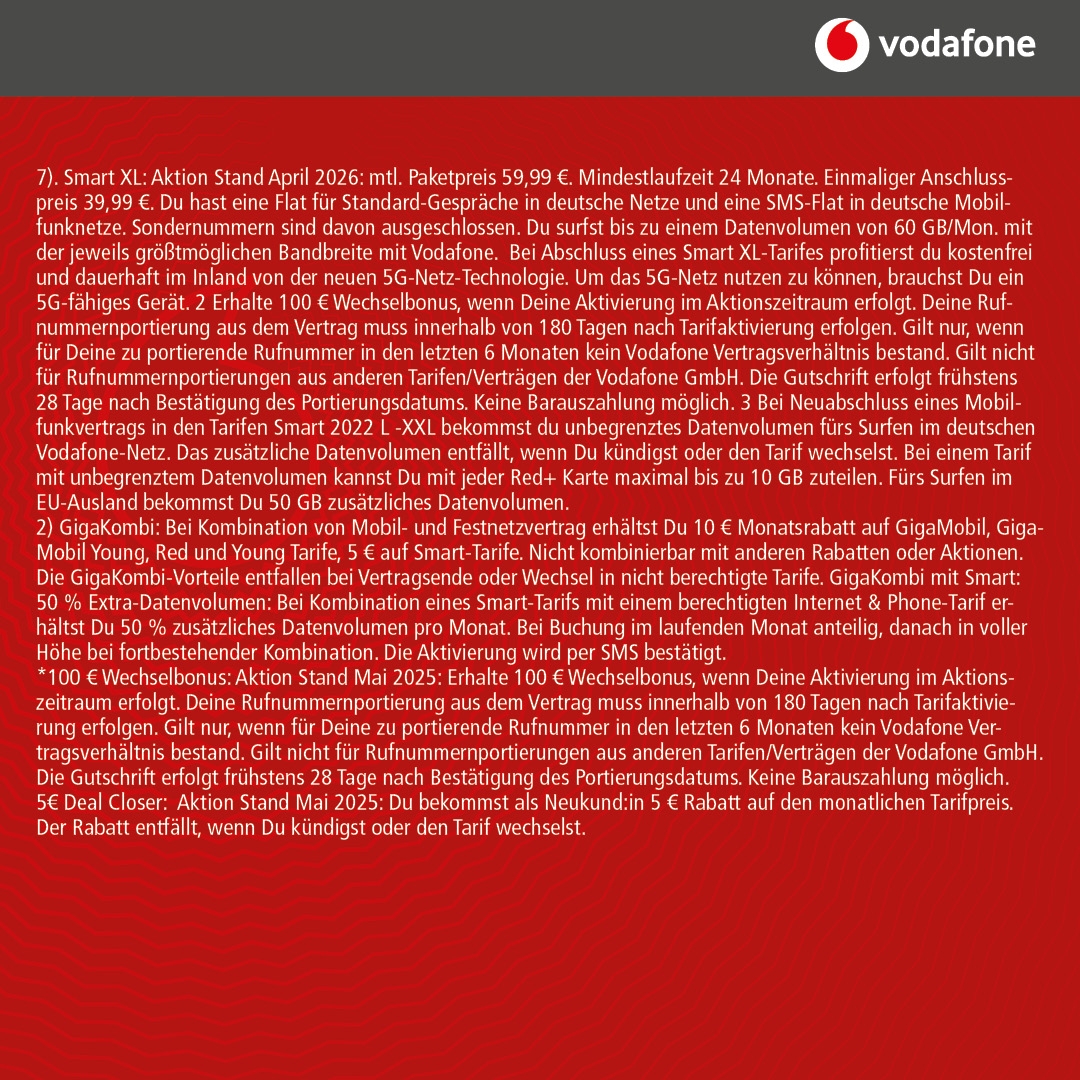 Vodafone Smart XL mit iPhone 17 Pro Max