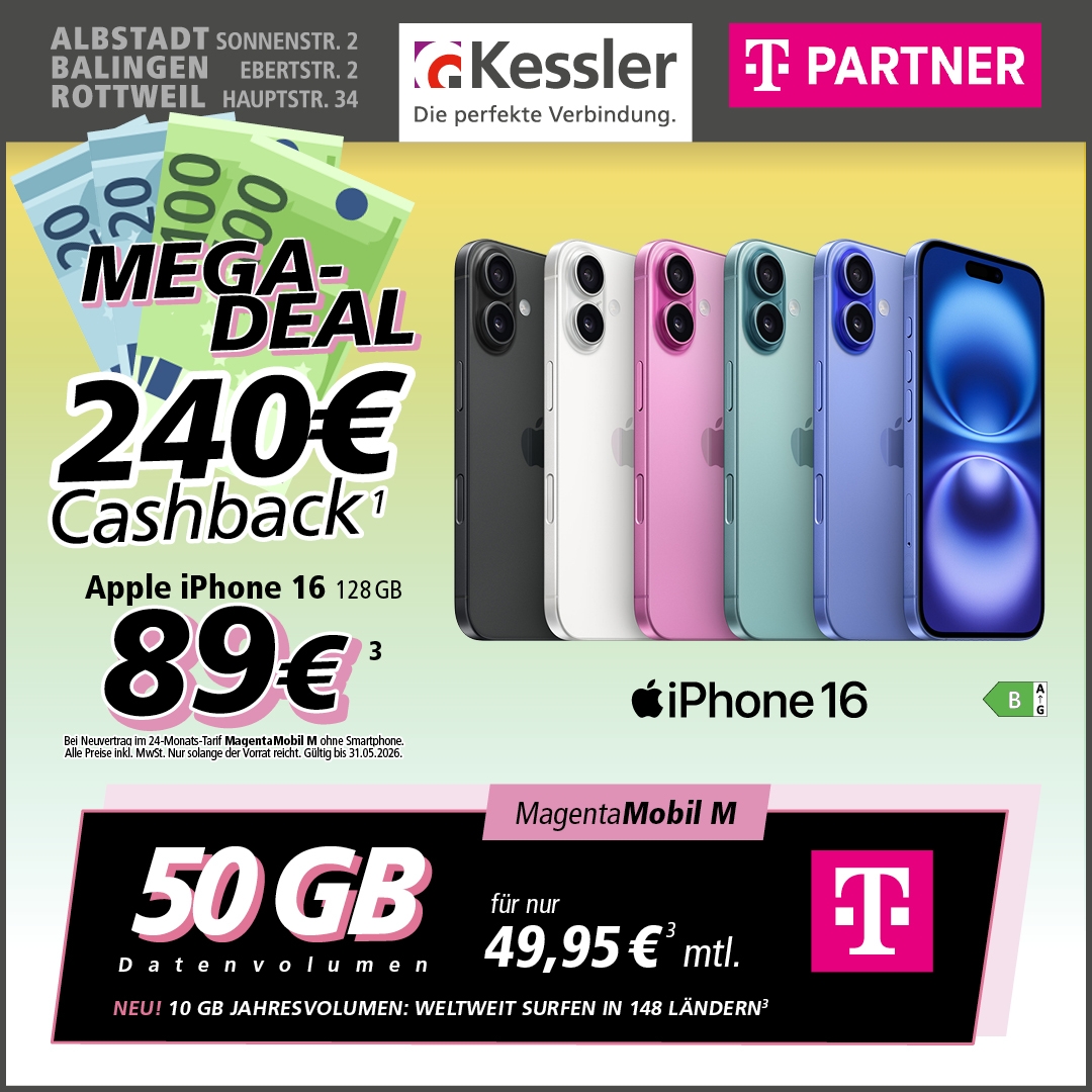 Magenta Mobil M mit Apple iPhone 16