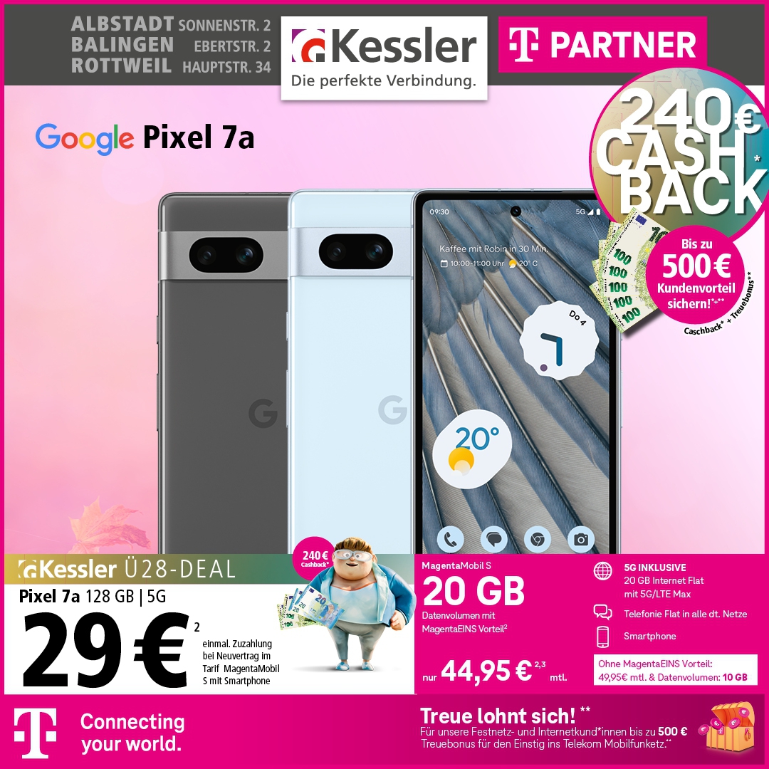 MagentaMobil S +Cashback m. Google Pixel 7a