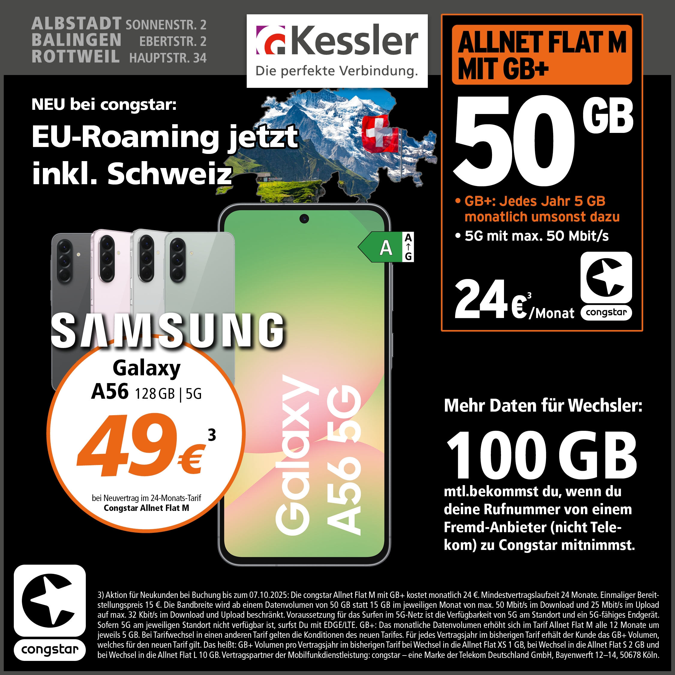 Congstar Allnet M mit Samsung Galaxy A56 128GB
