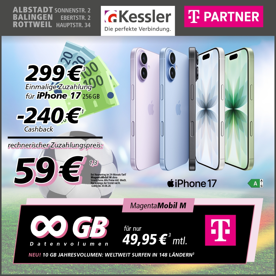 MagentaMobil M mit Apple iPhone 17 256GB
