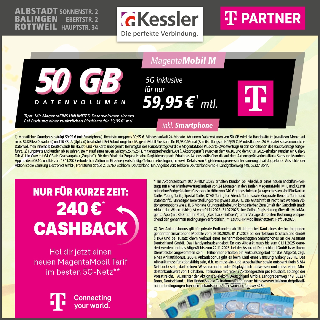 Magenta Mobil M mit Samsung Galaxy S25 FE