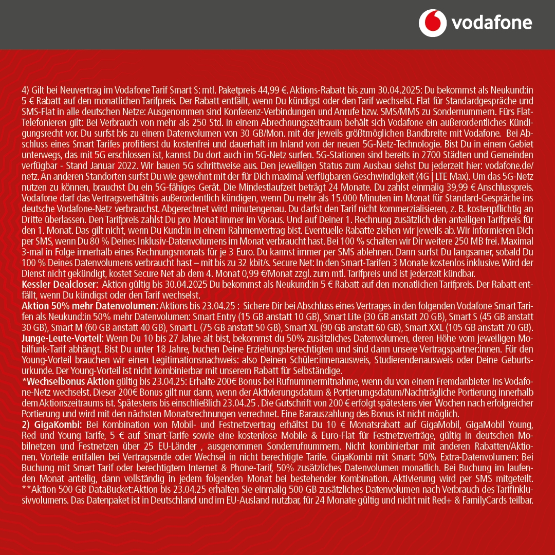 Vodafone Smart S mit Samsung Galaxy S24 128GB