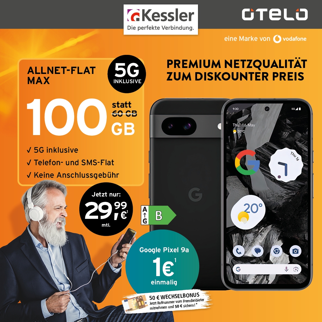 OTELO Allnet-Flat Max mit Google Pixel 9a