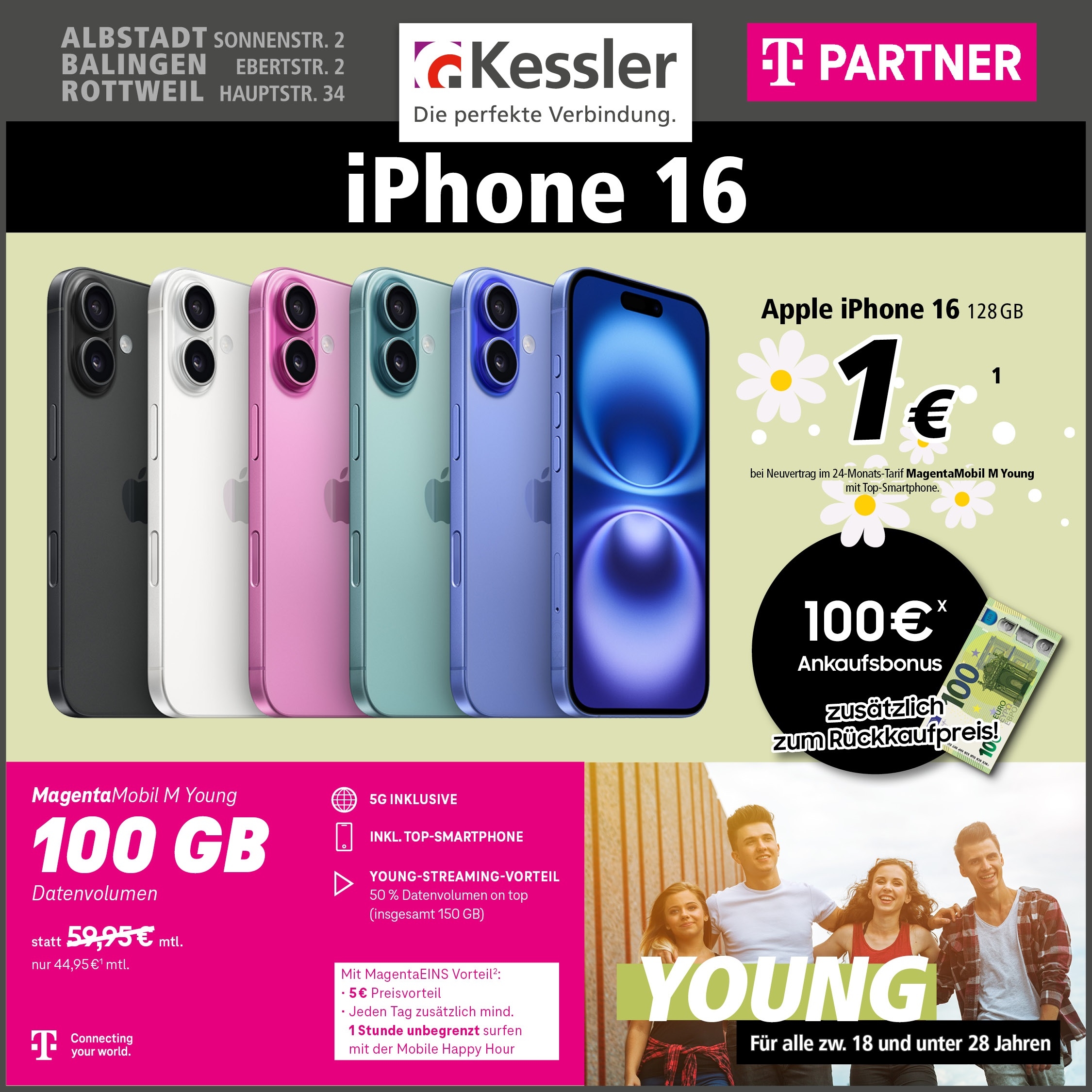 MagentaMobil M Young mit IPhone 16
