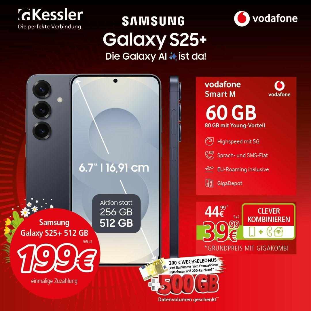 Vodafone Smart M mit Galaxy S25+