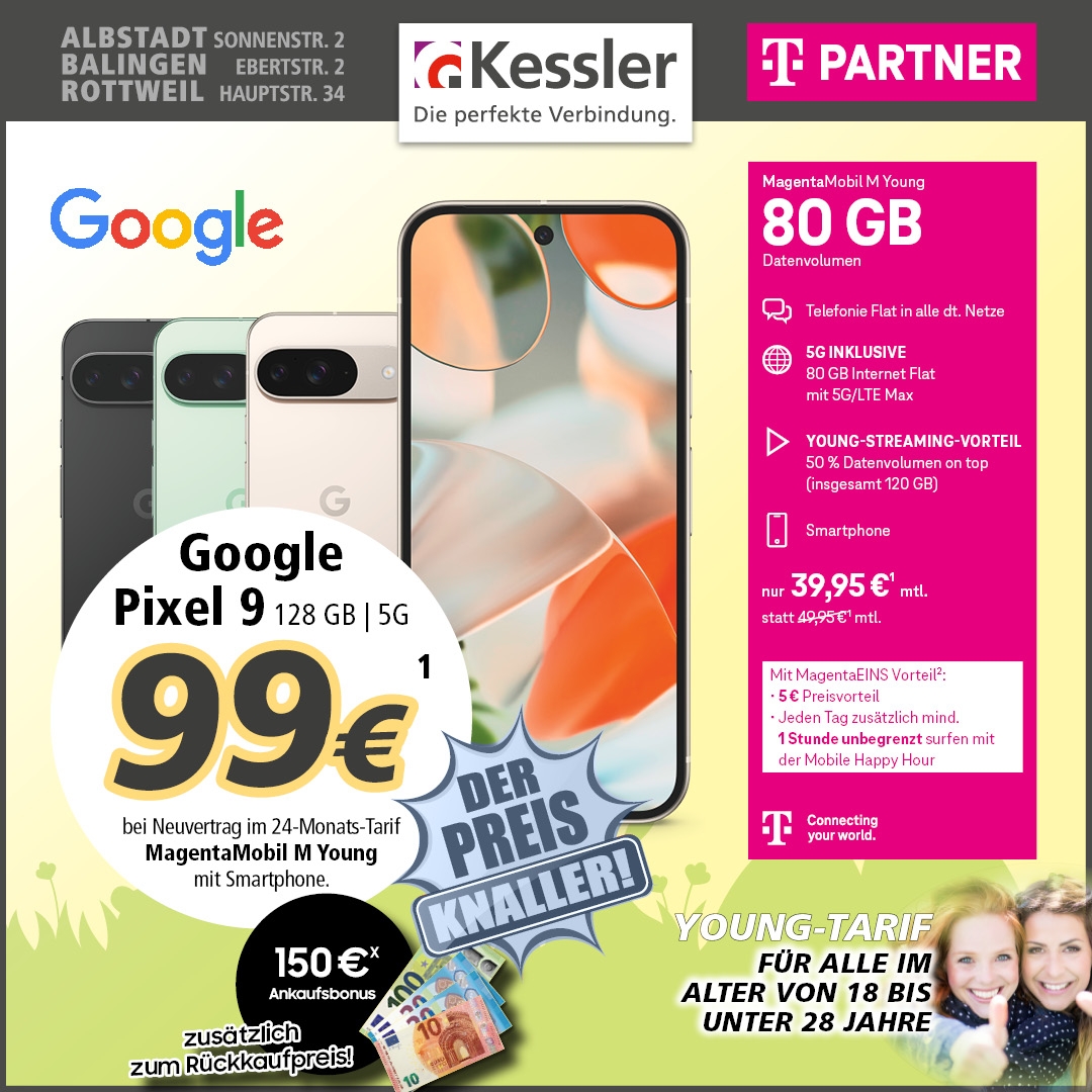 MagentaMobil M Young mit Google Pixel 9 128GB