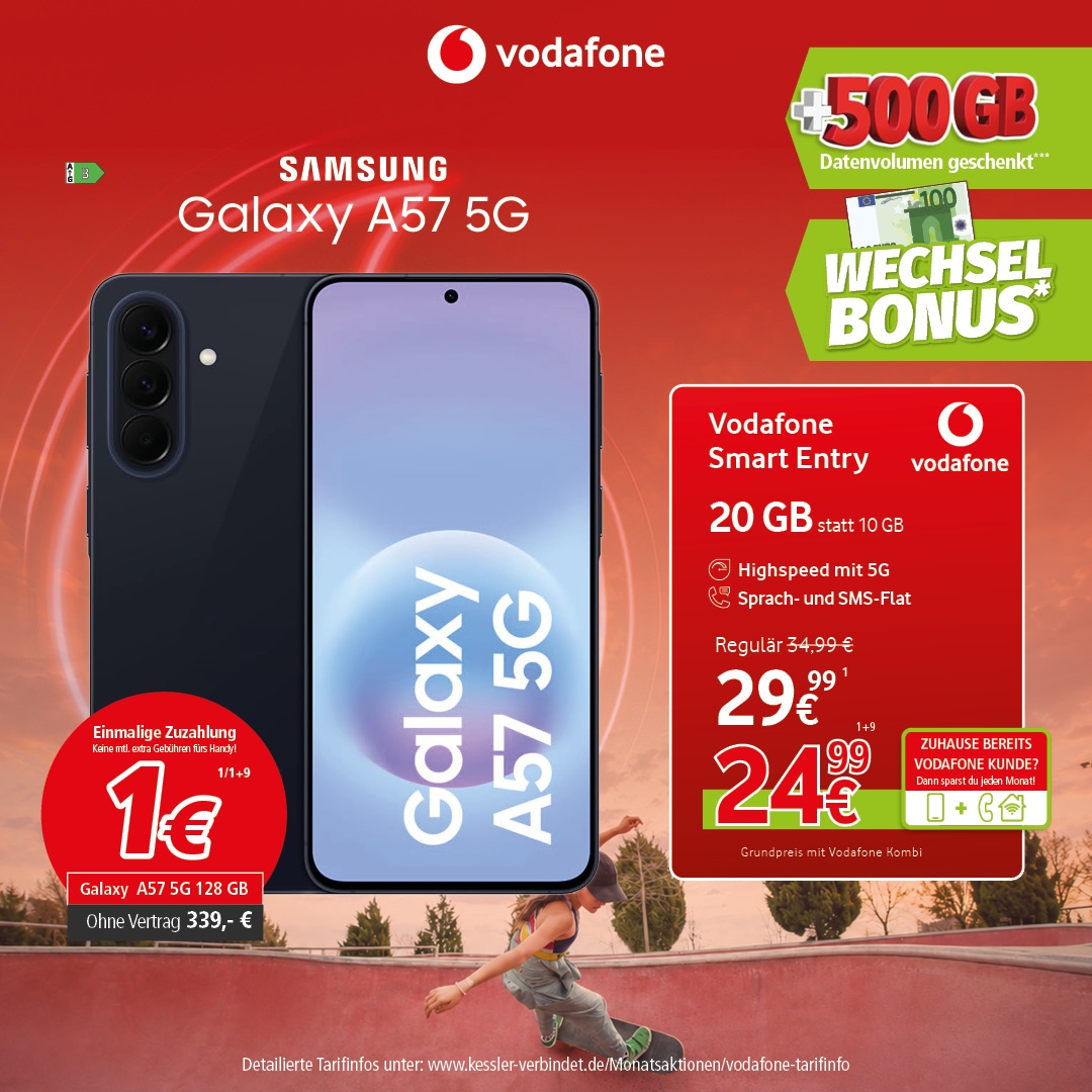 Vodafone Smart Entry m. Samsung A57 128GB