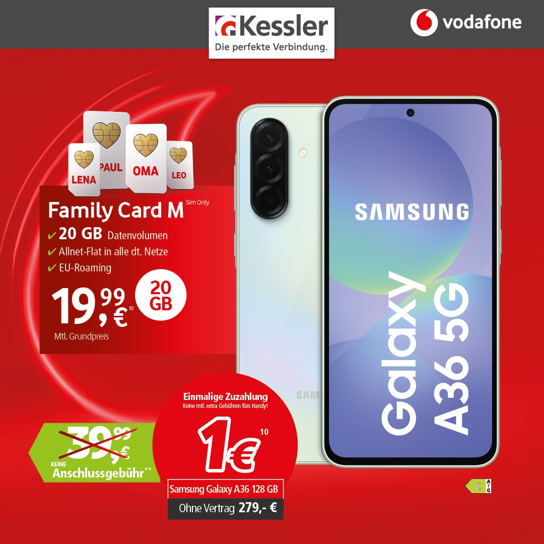 Vodafone Family Card XL mit Galaxy A37 5G 128GB