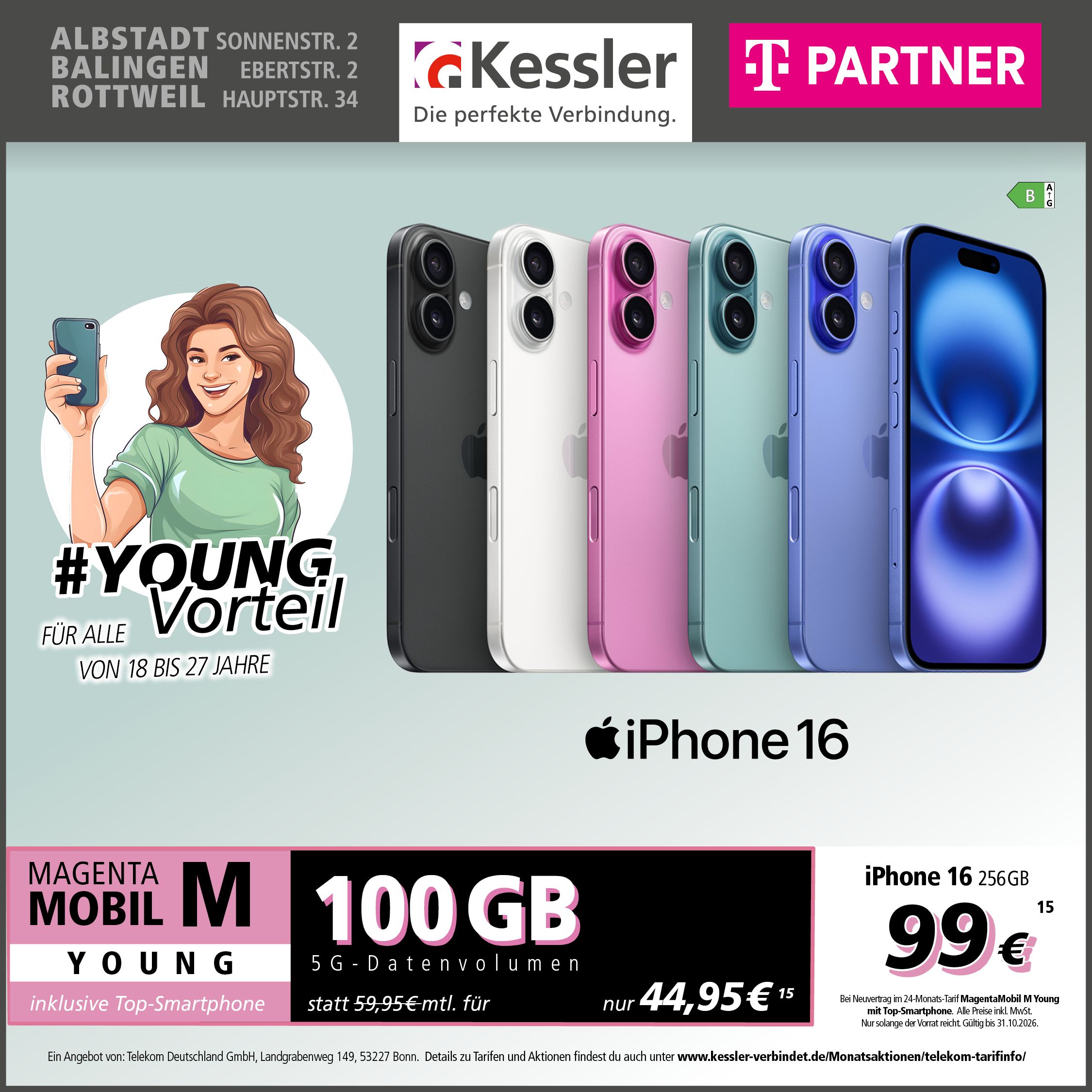 Magenta Mobil M Young mit Apple iPhone 16
