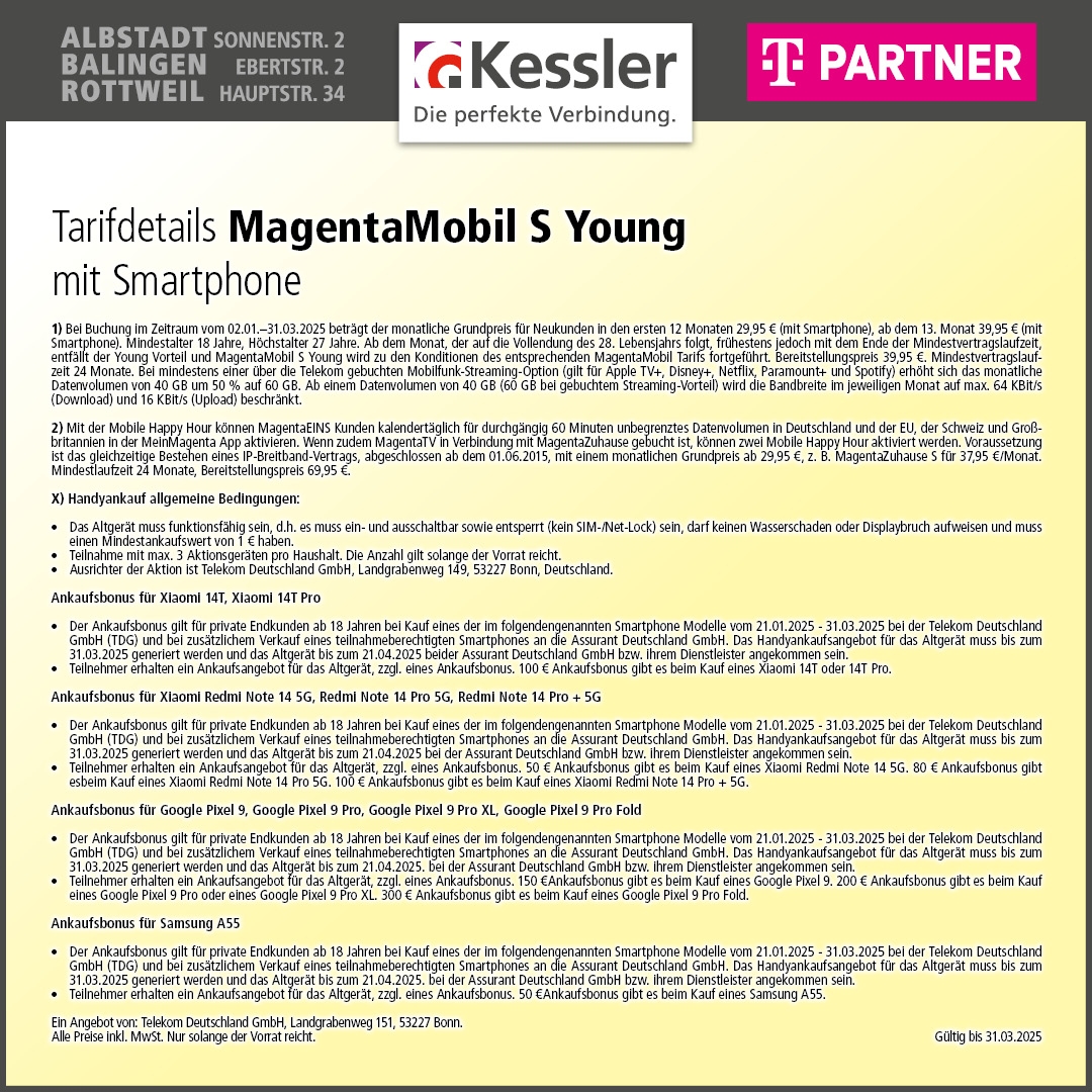 Magenta Mobil S Young mit IPhone 16 128GB