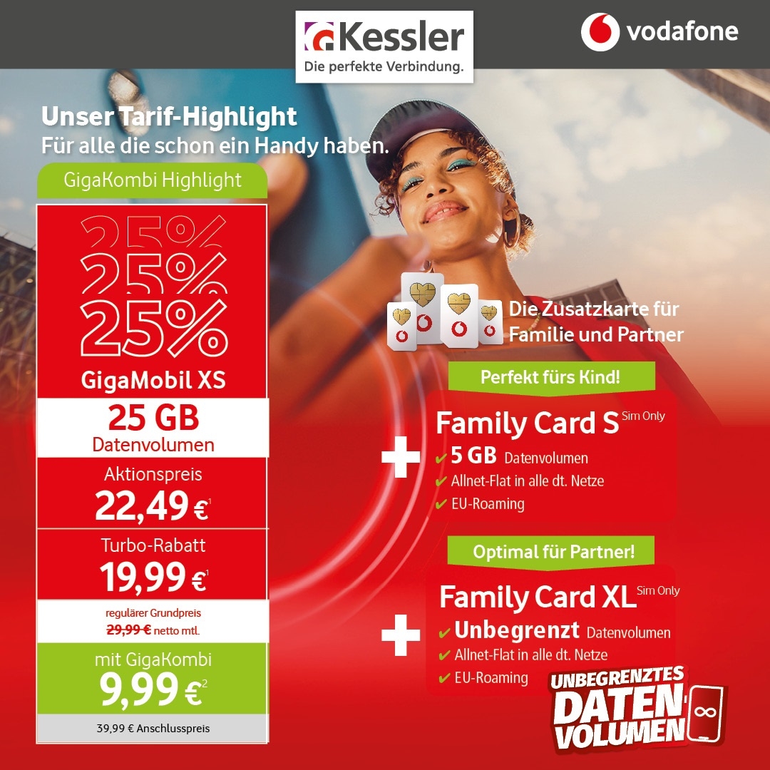 Vodafone Tarif-Highlights ohne Handy