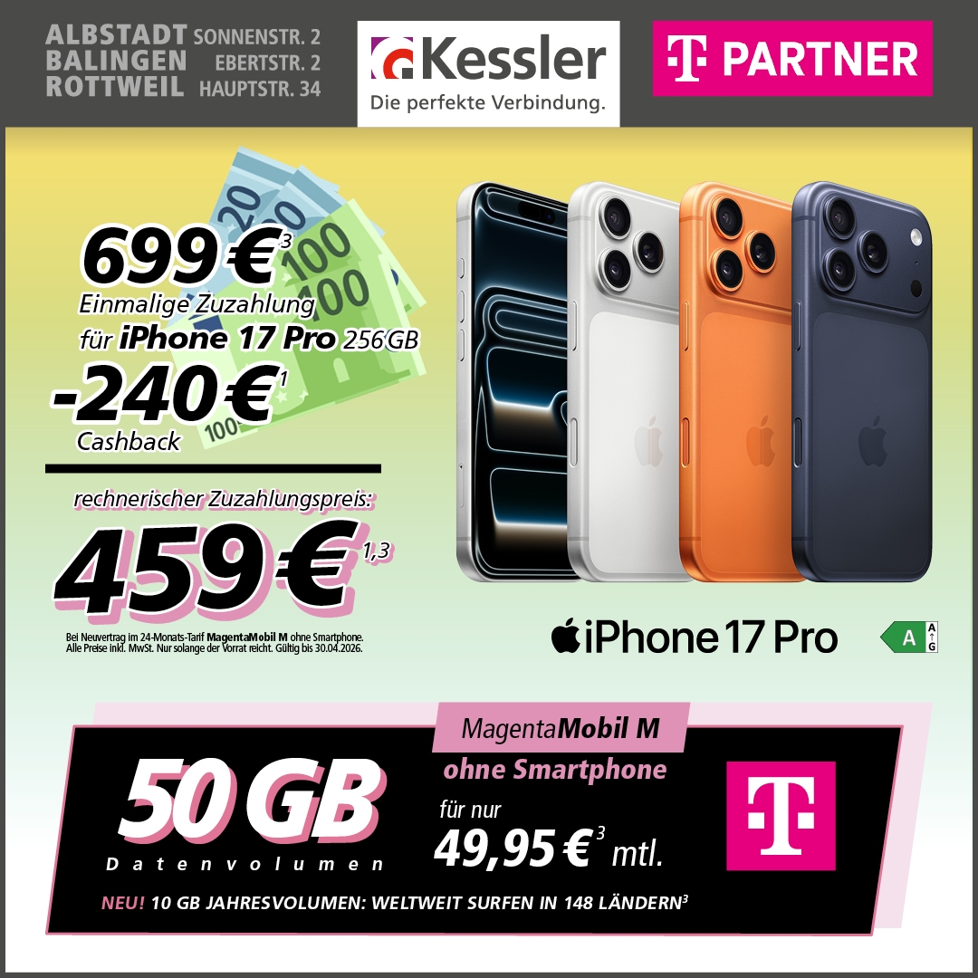 Magenta Mobil M mit Apple iPhone 17 Pro