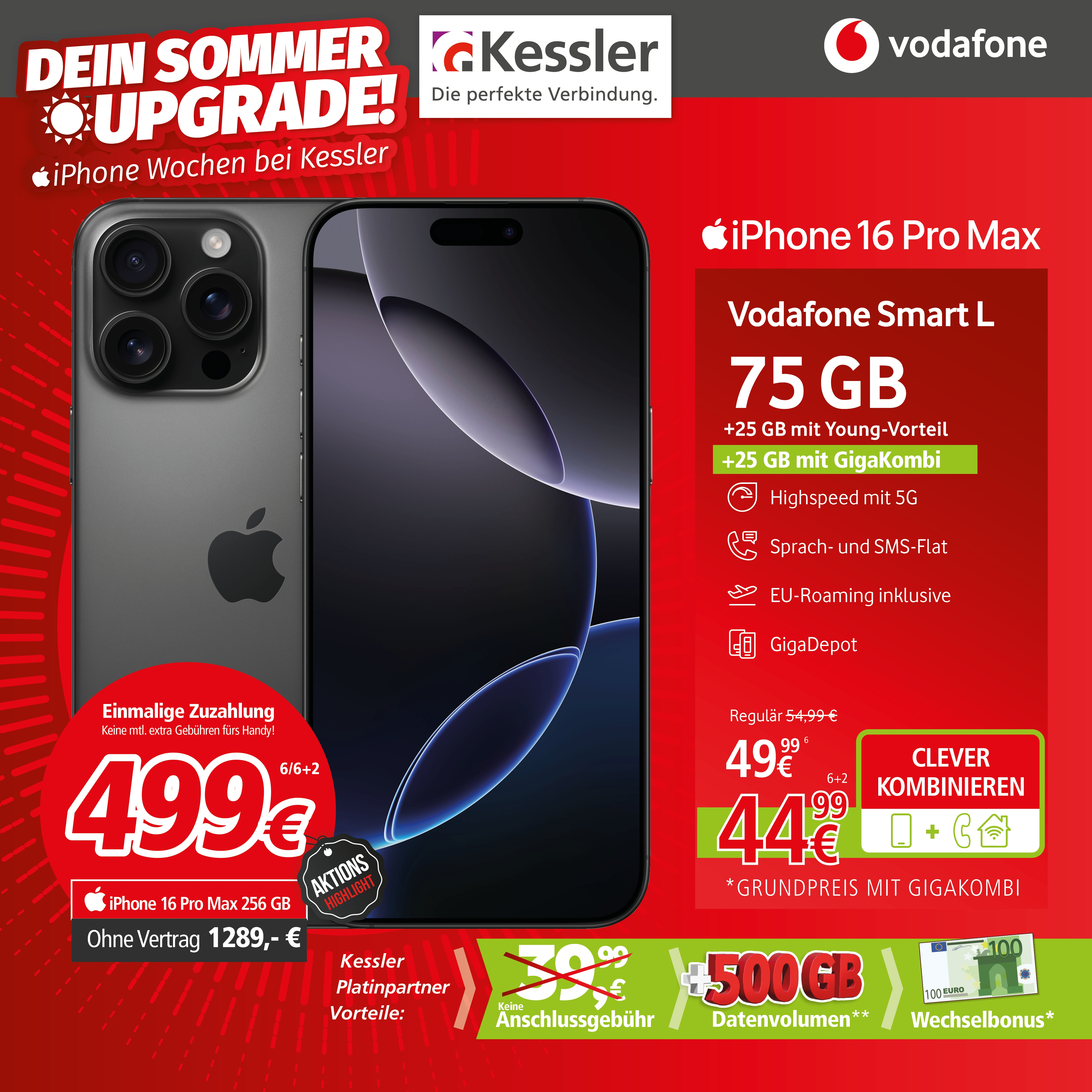 Vodafone Smart L m. iPhone 16 Pro Max 256GB
